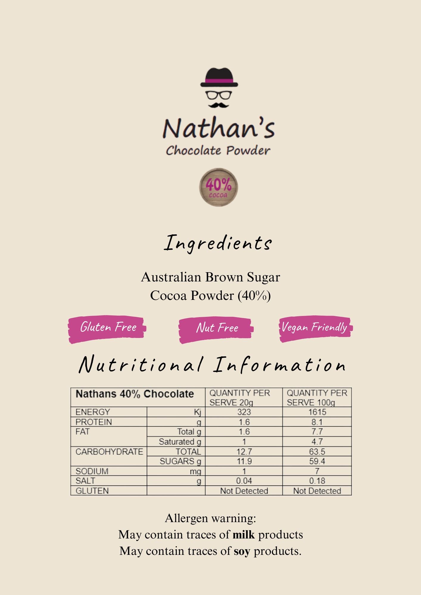 Chocolate 40% - 1kg bag